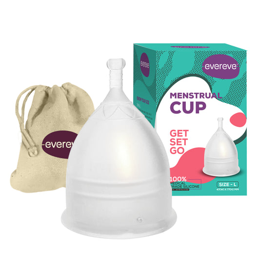 Evereve Menstrual Cup for Women, Large Size, 1 Pc,Transparent