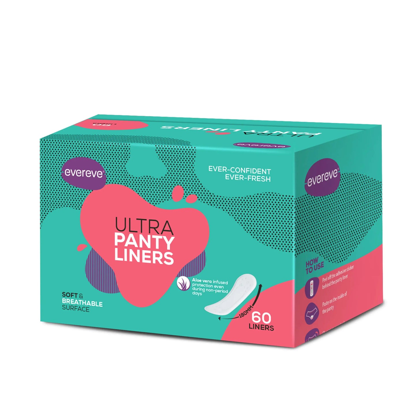 Evereve Anti-Bacterial Panty Liners, 60's Pack