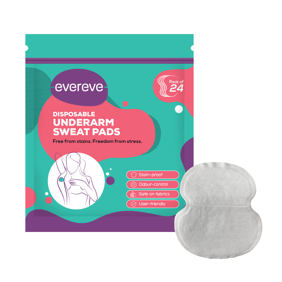 Evereve Disposable Underarm Sweat Pads-24 Pads