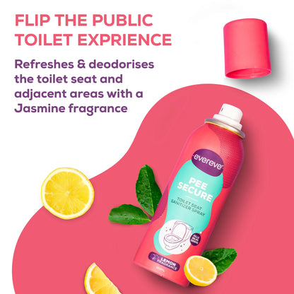 Evereve Pee Secure Toilet Seat Sanitizer Spray Combo, 100ml, 2's Pack