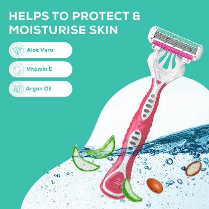 Evereve Shave & Shine 4 blade Disposable Razor, 4's Pack