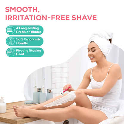 Evereve Shave & Shine 4 blade Disposable Razor, 4's Pack