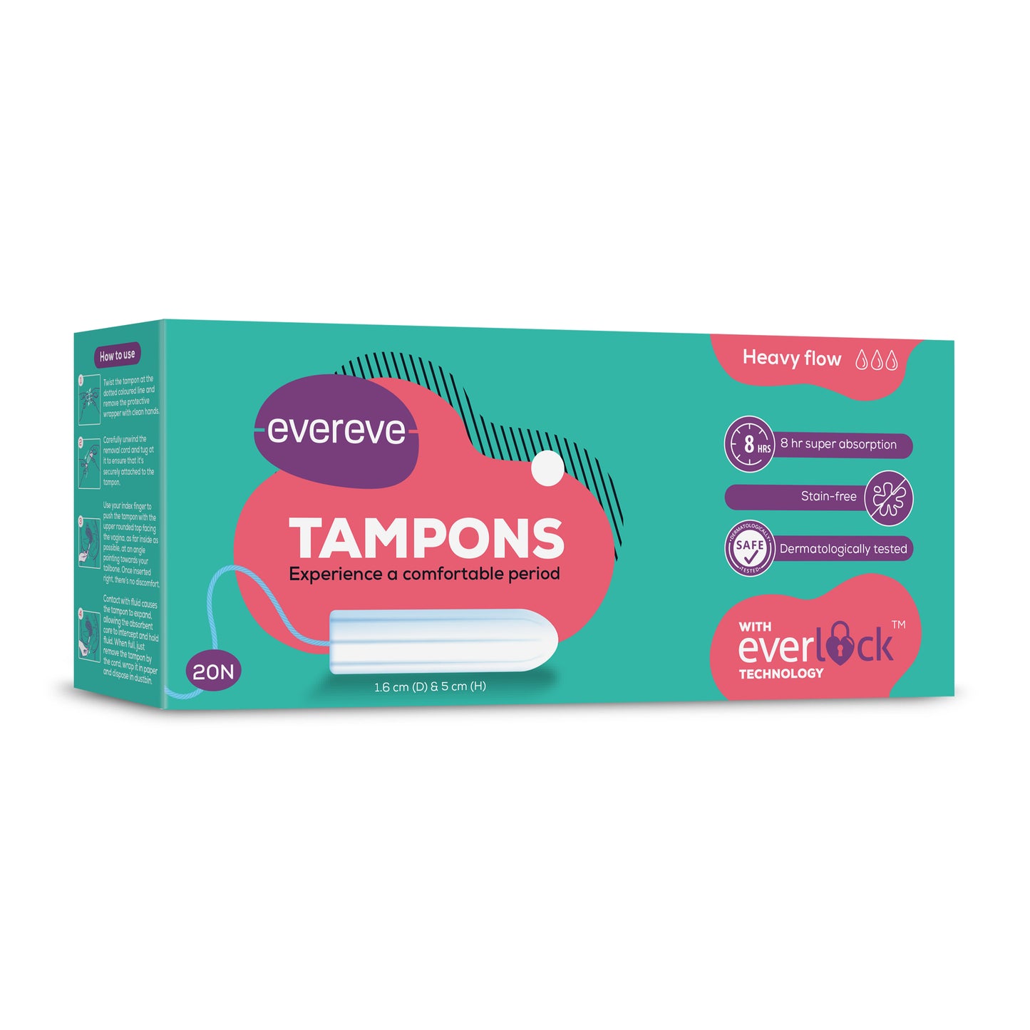 Evereve Viscose Tampon Heavy Flow, 20's Pack