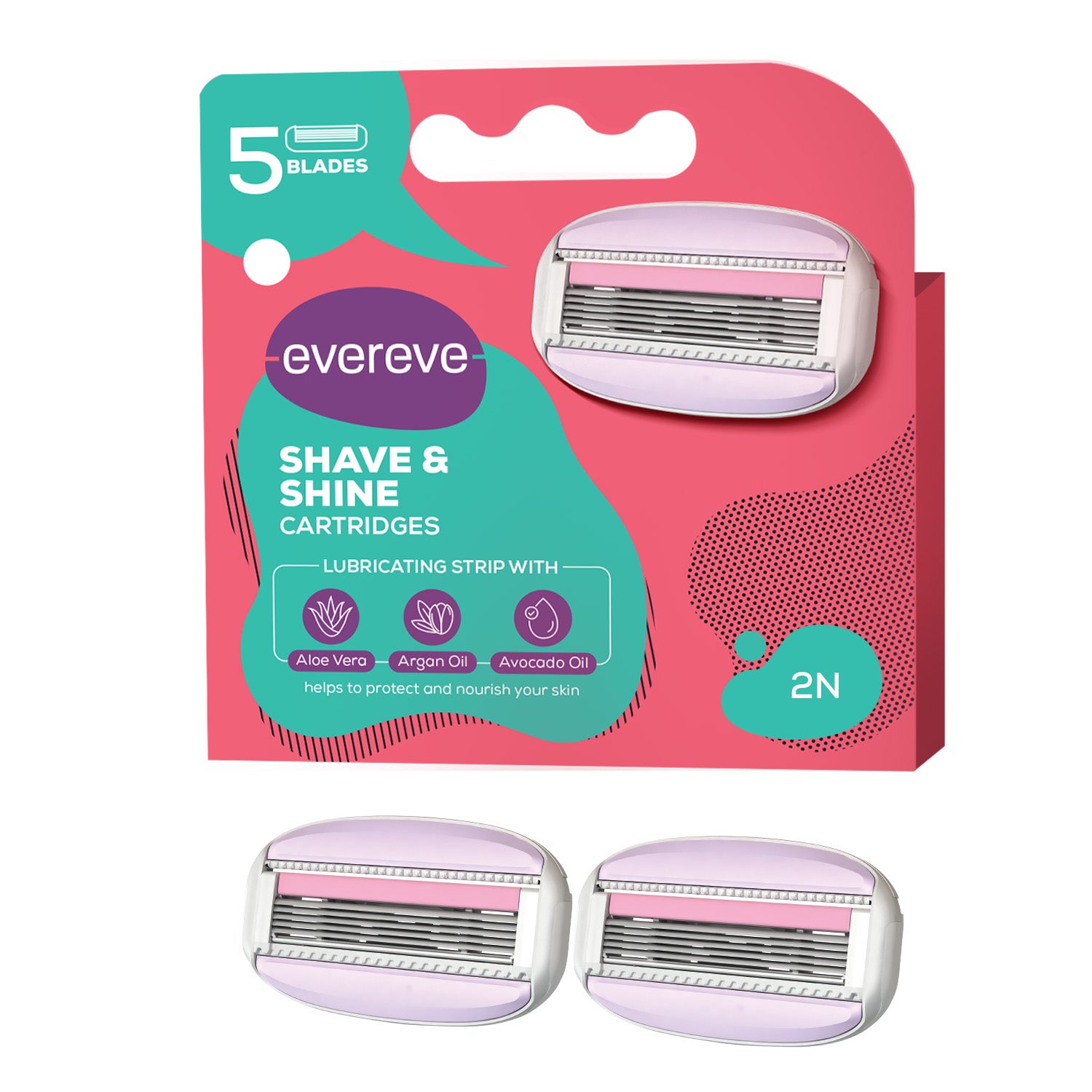 Evereve Shave & Shine Refill Blades, Cartridges for Razors, Pack of 2