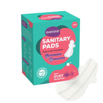 Evereve Ultra Thin Rash Free Cotton Sanitary Pads, XL, 12's Pack