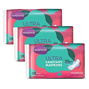 Evereve Ultra Sanitary Napkin/Pad, XL, 90's Pack