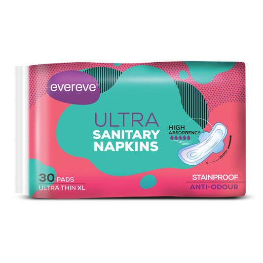 Evereve Ultra Sanitary Napkin/Pad, X-Large, 30's Pack