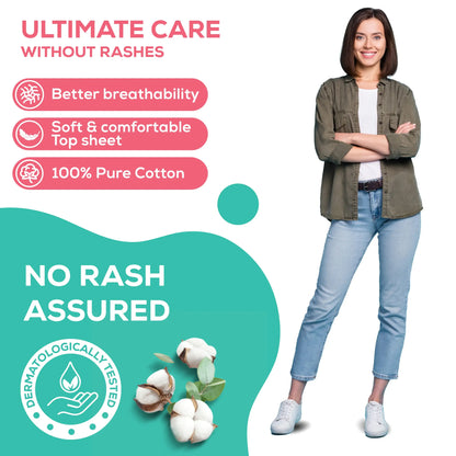 Evereve Ultra Thin Rash Free Cotton Sanitary Pads, XXL, 12's Pack