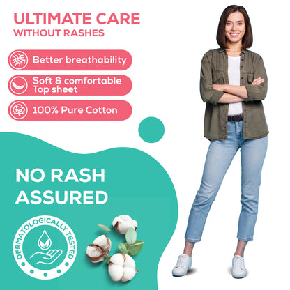 Evereve Ultra Thin Rash Free Cotton Sanitary Pads, XL, 12's Pack