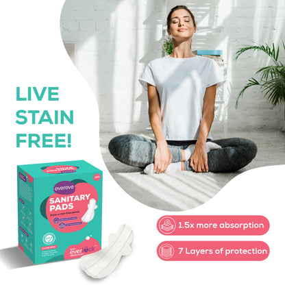 Evereve Ultra Thin Rash Free Cotton Sanitary Pads, XL, 12's Pack