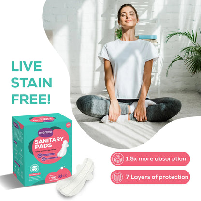 Evereve Ultra Thin Rash Free Cotton Sanitary Pads, XXL, 12's Pack