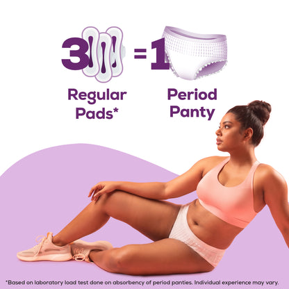 Evereve Period Panty For Girls & Women, (M-L), 10 Pcs, 360 Degree Coverage, 0% Leaks, High Absorbency For Heavy Flow, Maternity Delivery Pads, Postpartum & Overnight Protection, Disposable Panty