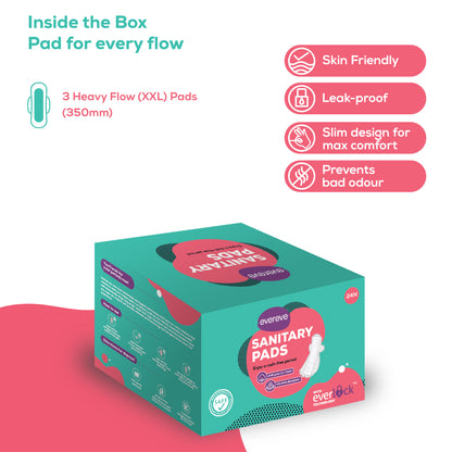 Evereve Ultra Thin Rash Free Cotton Sanitary Pads, XXL, 24's Pack