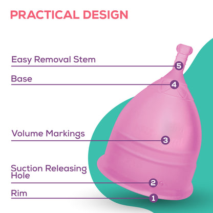 Evereve Menstrual Cup for Women, Medium Size, 1 Pc,Purple