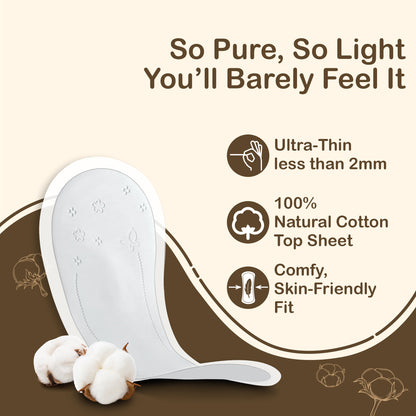 Evereve Pure Cotton Panty Liners for Women, 180mm, Pack of 60