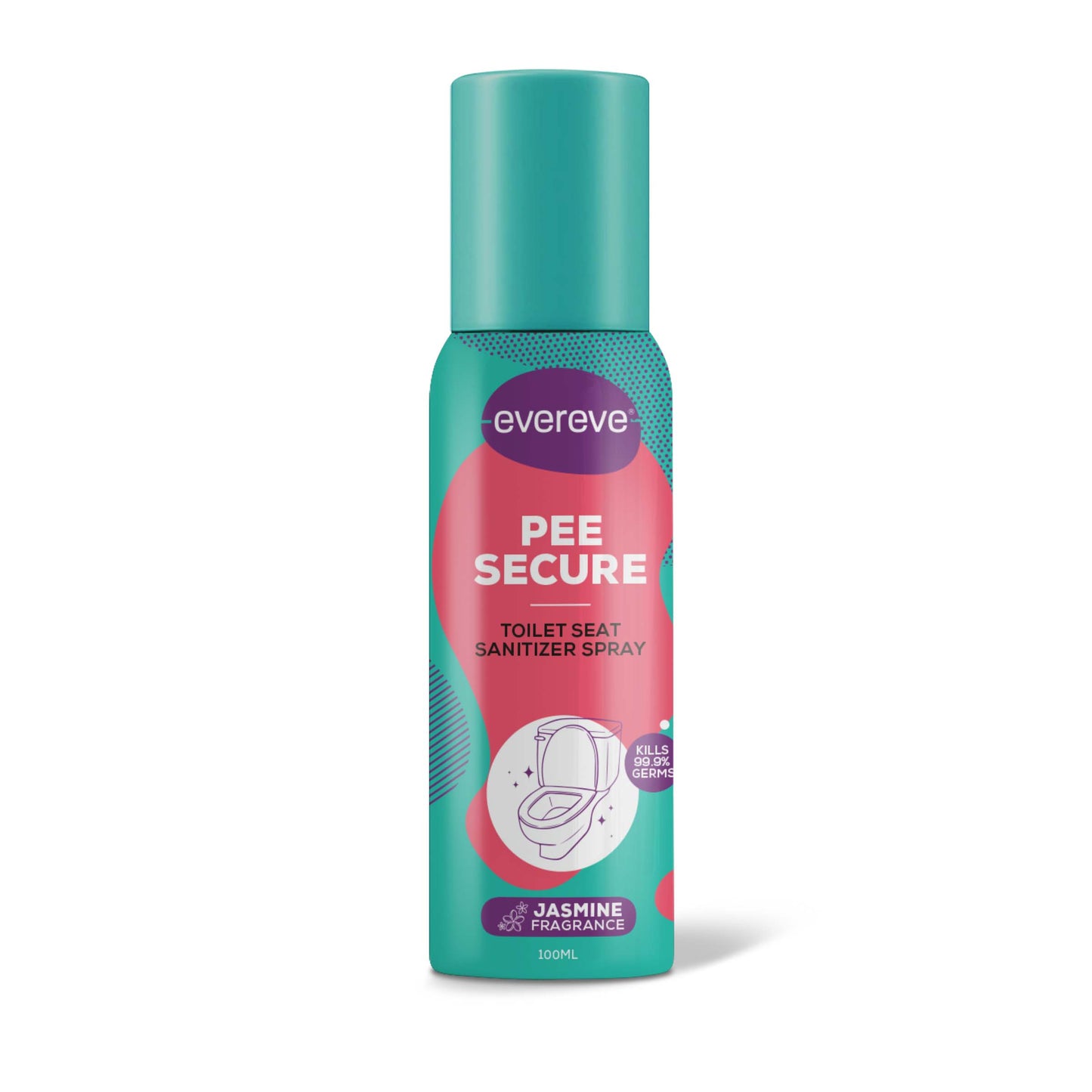 Evereve Pee Secure Jasmine flavour Toilet Seat Sanitizer Spray, 100ml, 1 Pc