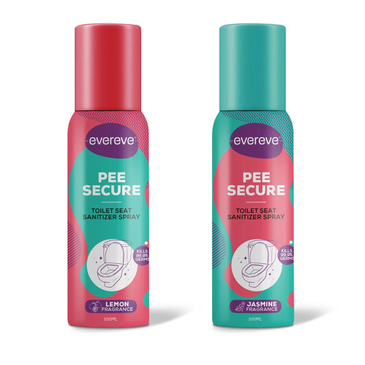 Evereve Pee Secure Toilet Seat Sanitizer Spray Combo, 100ml, 2's Pack
