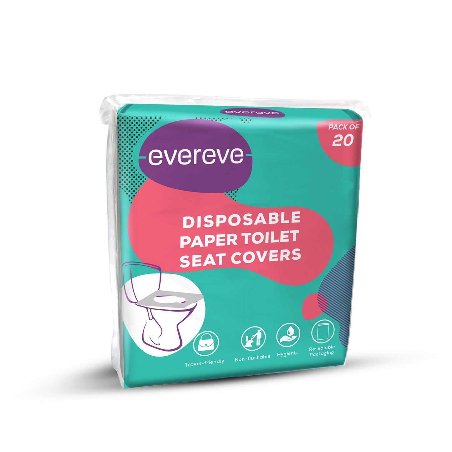 Evereve Disposable Paper Toilet Seat Covers, 20's Pack