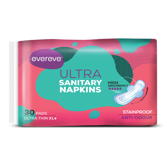 Evereve Ultra Sanitary Napkin/Pad, XXL, 30's Pack