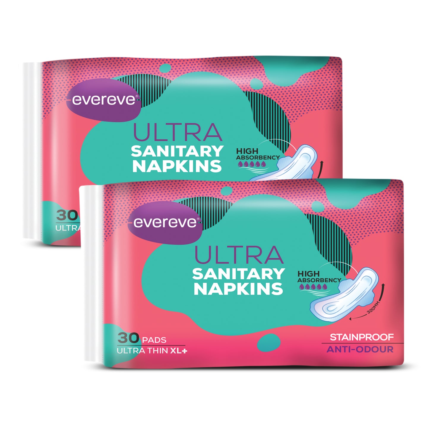 Evereve Ultra Sanitary Napkin/Pad, XXL, 60's Pack