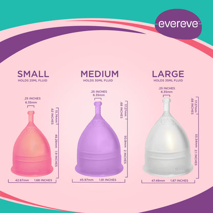 Evereve Menstrual Cup for Women, Large Size, 1 Pc,Transparent