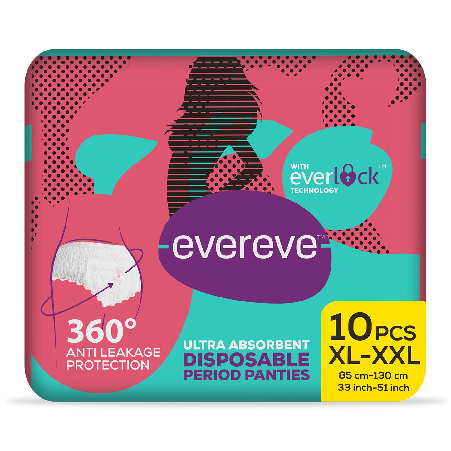 Evereve Ultra Absorbent Disposable Period Panties, XLXXL, 10's Pack