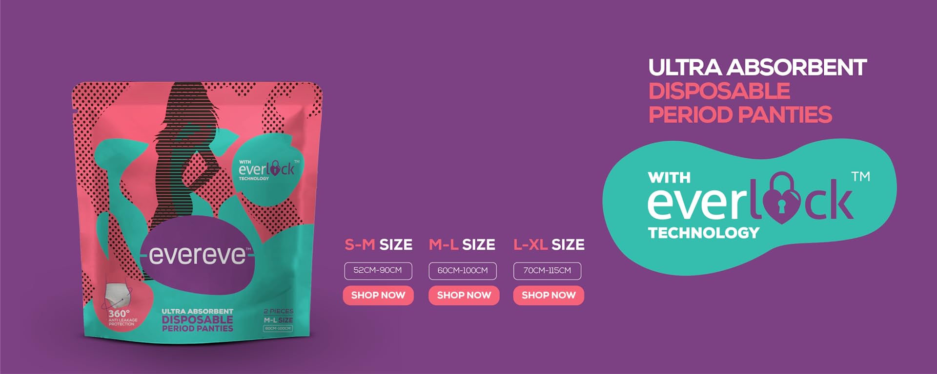 Evereve Ultra Absorbent Disposable Period Panty (L-XL, 70-115cm