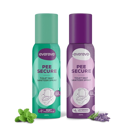Pee Secure Toilet Seat Sanitizer Spray, Lemon & Jasmine (100ml- Pack of 2)