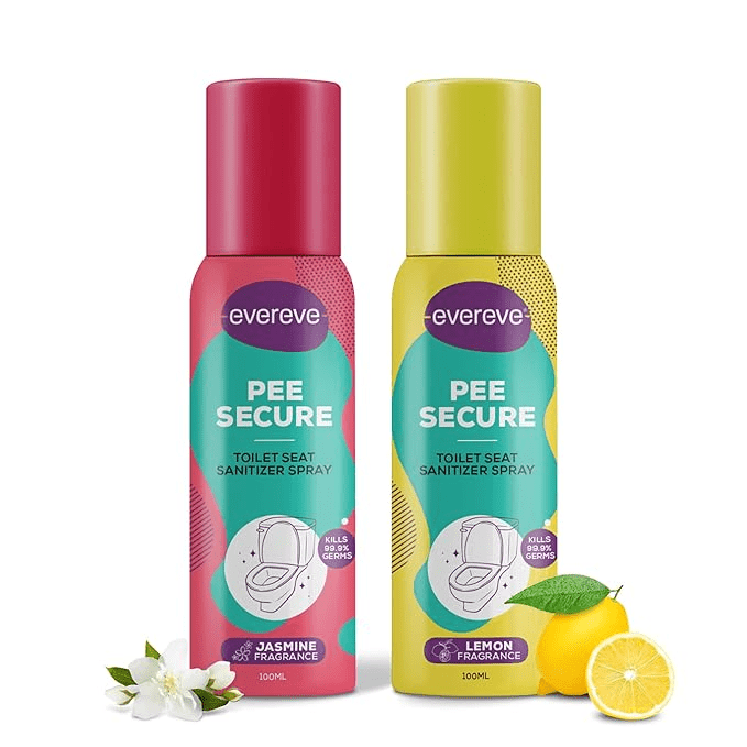 Pee Secure Toilet Seat Sanitizer Spray, Lemon & Jasmine (100ml- Pack of 2)
