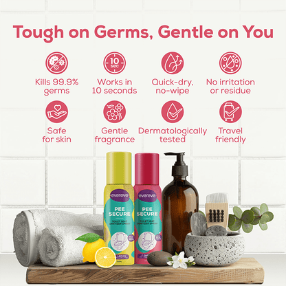 Pee Secure Toilet Seat Sanitizer Spray, Lemon & Jasmine (100ml- Pack of 2)